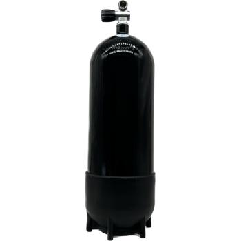 Faber 15L/232 bar Flaschenkörper (schwarz) mit Monoventil und Standfuß
