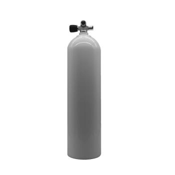 MES 11.1L aluminum cylinder, white, 207 bar, with valve on the left
