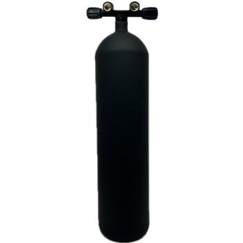 ECS 12L lang / 232 bar Stahl TG konkav (matt schwarz) mit Twinventil (Black Beauty)
