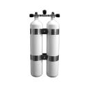 ECS Doppel 8,5L/ 232 bar Stahl TG konkav mit V4Tec Schellen und Absperrbrücke